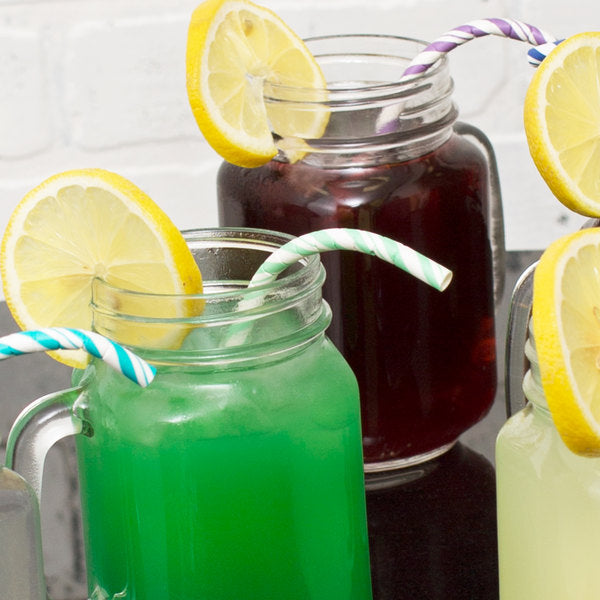 Mint Green Striped Paper Straws with Eco-Flex® Technology