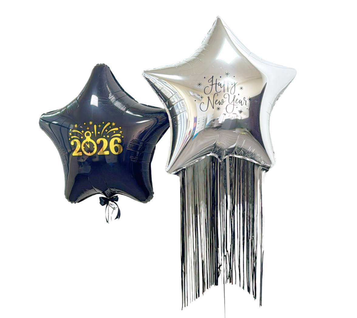 New Year Star & Fringe Balloon Set