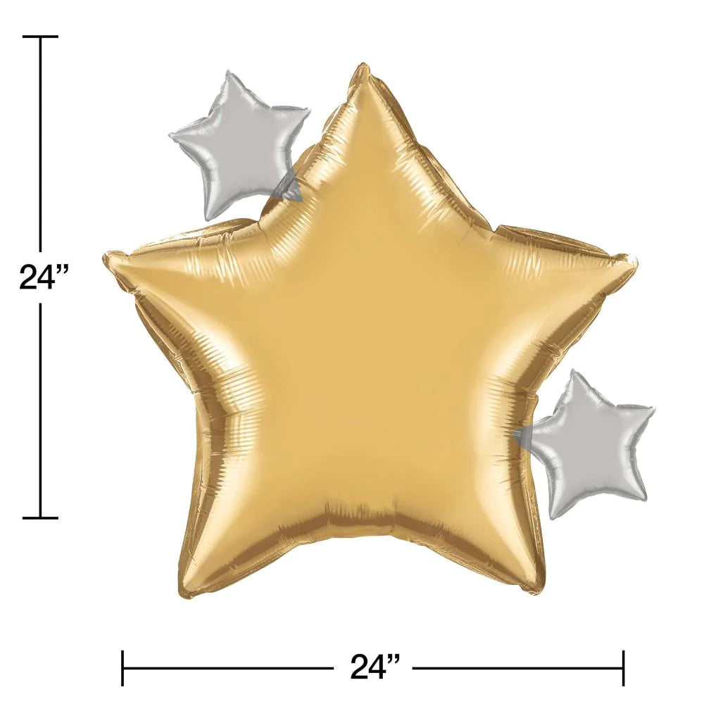 Starry Night Star Shaped Metallic Balloon