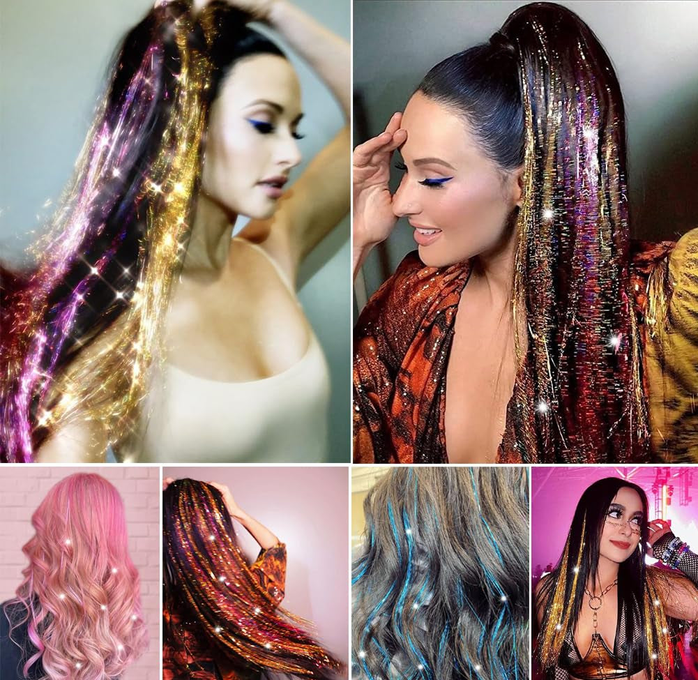 Rainbow Sparkle Hair Tinsel