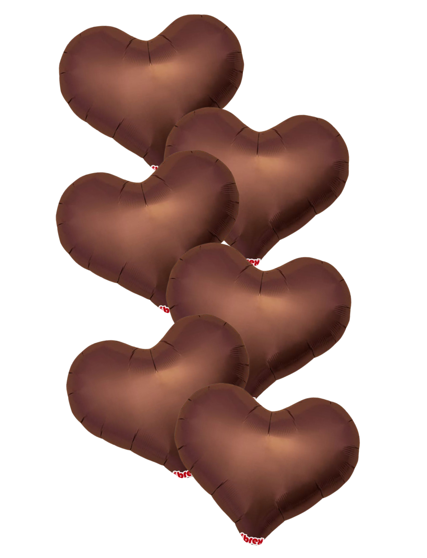 Metallic Brown Jelly Heart Foil 18"