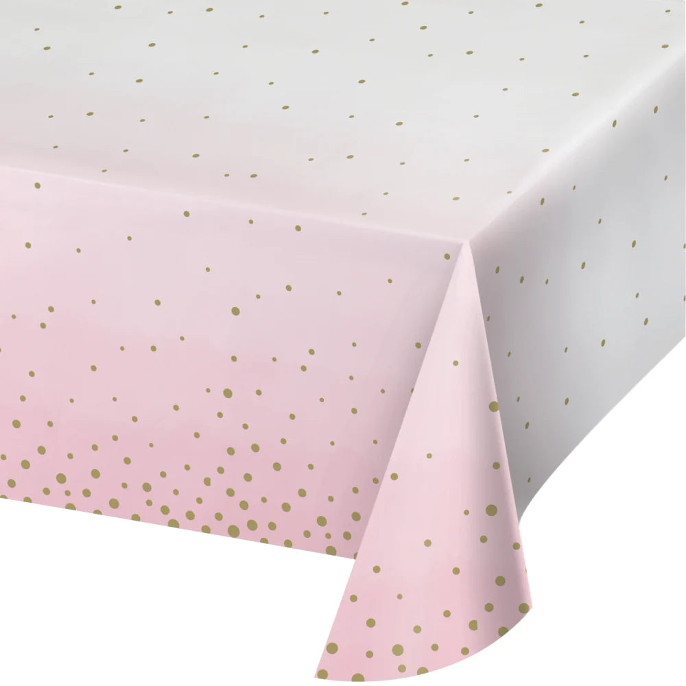 Pink and Gold Paper Table Cover