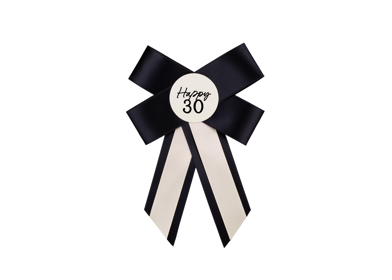 Cream & Black 30th Birthday Rosette