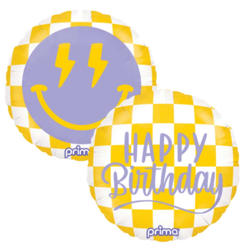 Smiley Face Birthday Foil Balloon