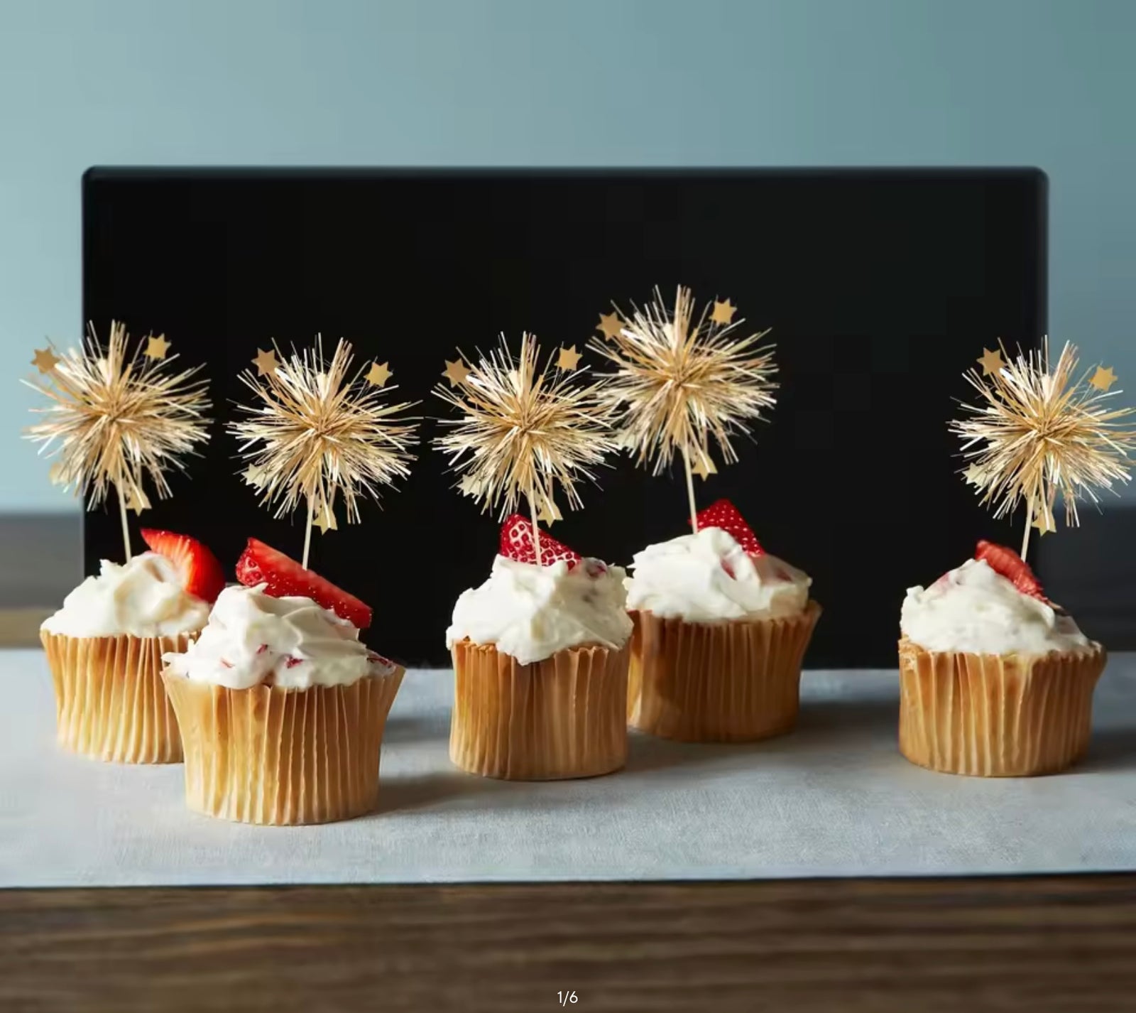 Gold Foil Firework Food Toppers