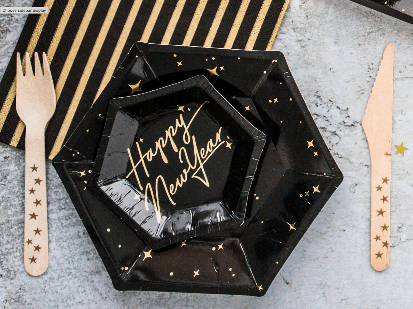 Gold Stars Wooden Cutlery Set