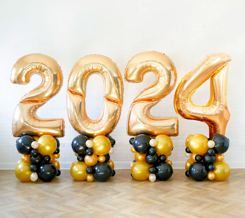 Giant Year Number Balloon Columns