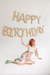 Happy Birthday Beige Foil Balloon