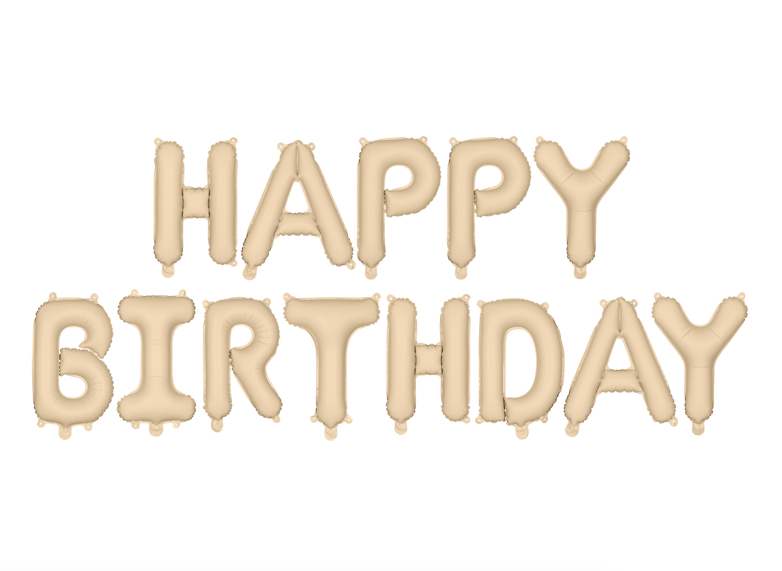 Happy Birthday Beige Foil Balloon