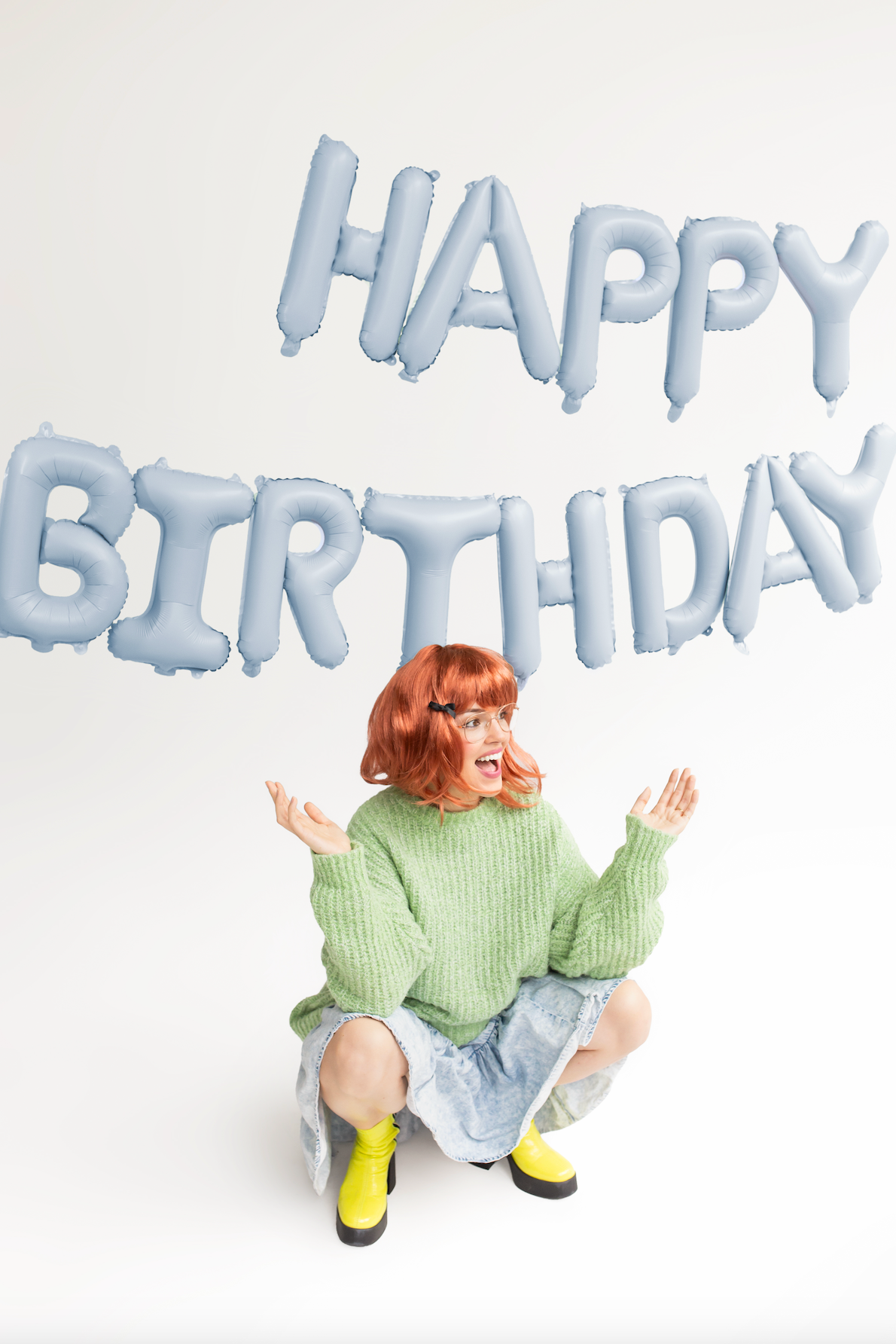 Happy Birthday Blue Foil Balloon