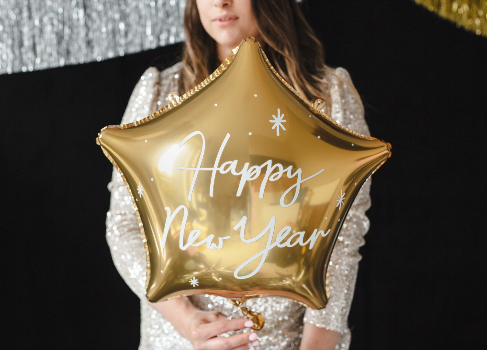 Happy New Year Gold Star Foil Balloon