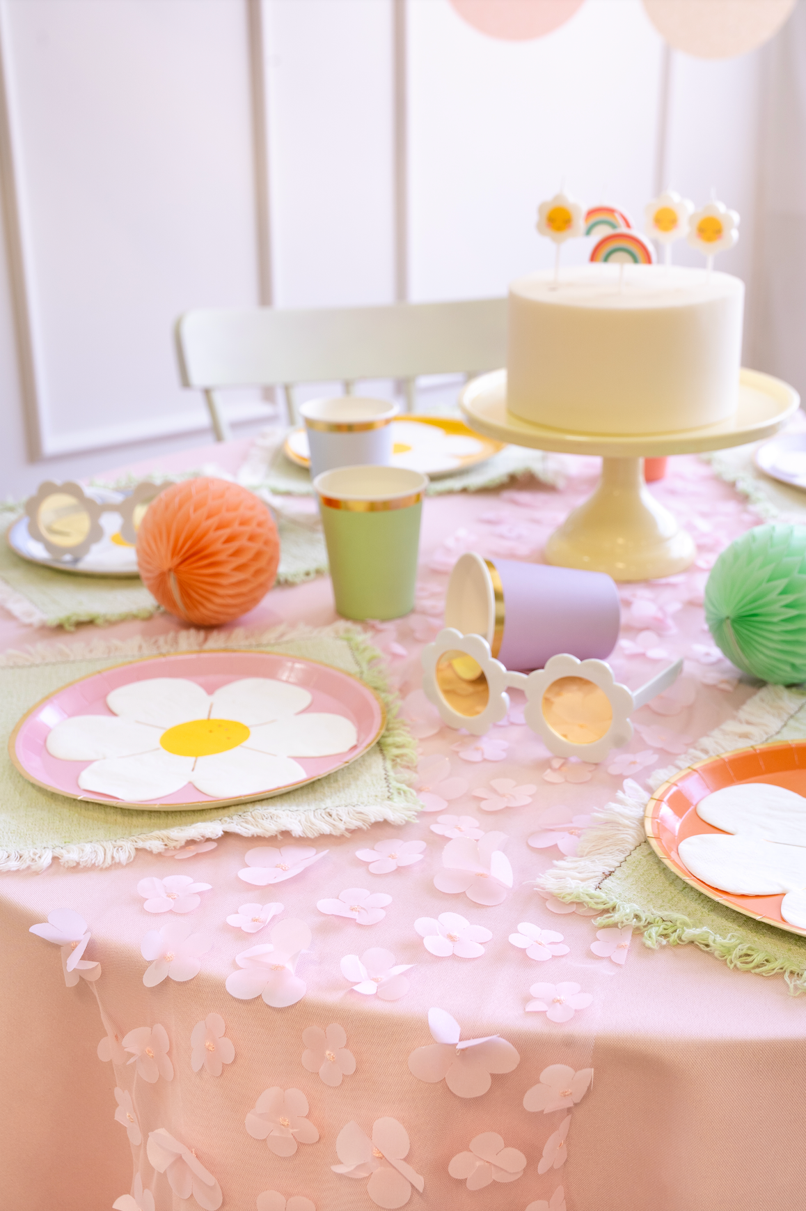 Light Pink Floral Table Runner