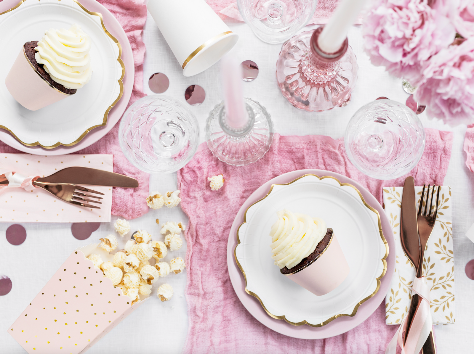 Light Pink Party Popcorn Boxes