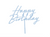 Matte Blue Happy Birthday Cake Topper