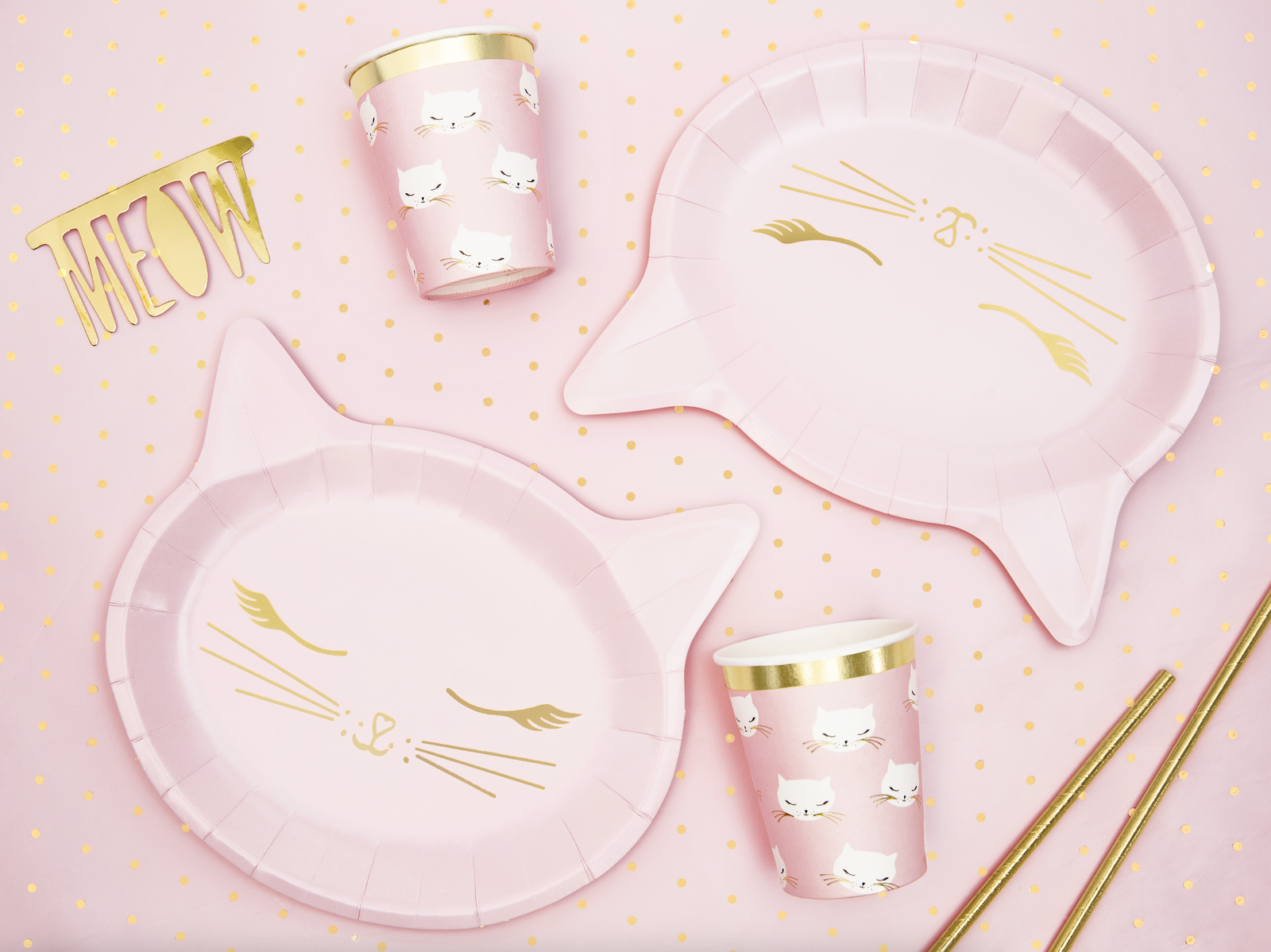 Pink Kitty Cats Cups