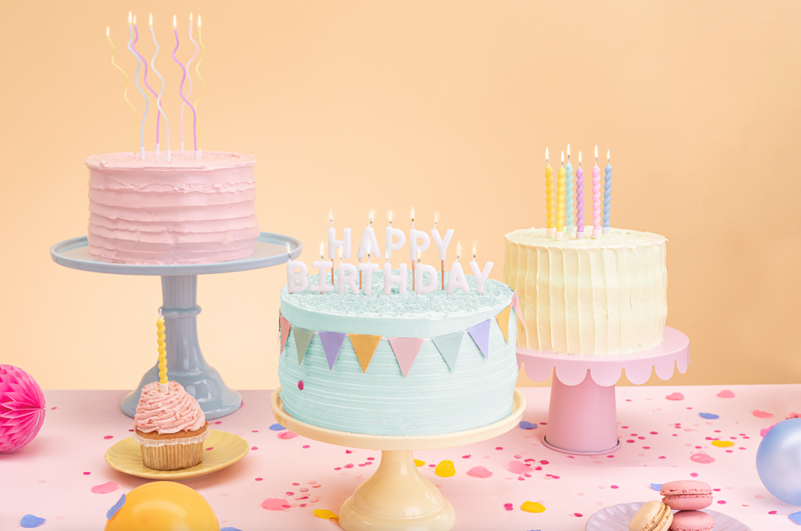 Rainbow Birthday Curly Candles