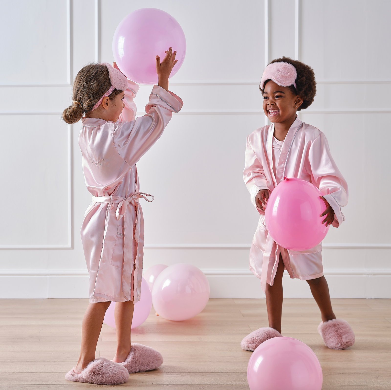 Pink Satin Embroidered Dressing Gown 9-12yrs