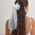 White Hair Bow with Pearls