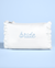 White pouch with 'bride' embroidery on a light blue background