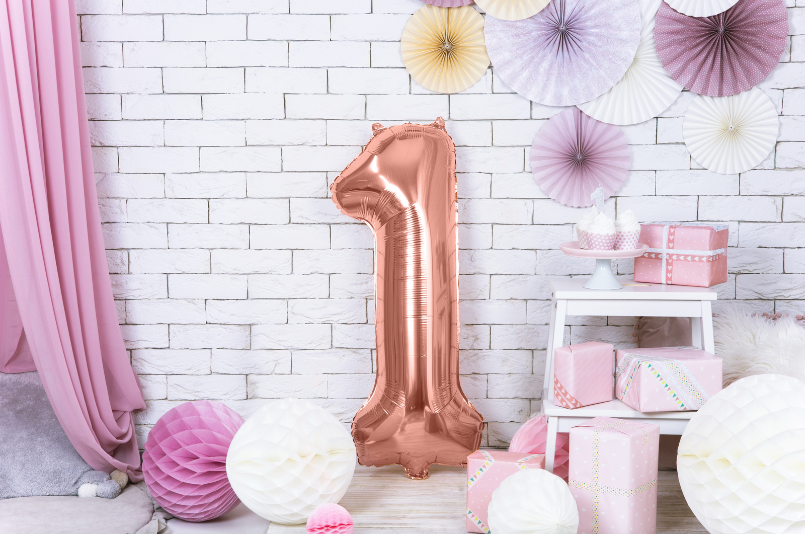 Metallic Rose Gold Foil Balloon Number