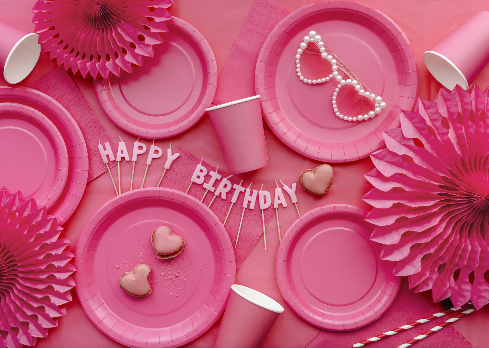 Deep Pink Paper Plates