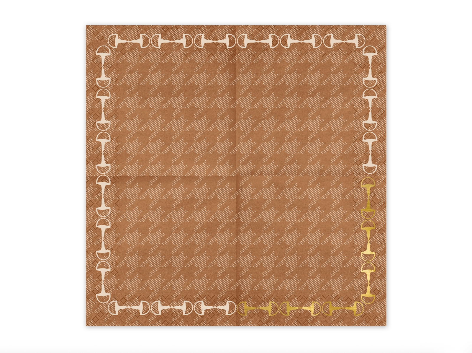 Houndstooth Gold Stirrup Paper Napkins