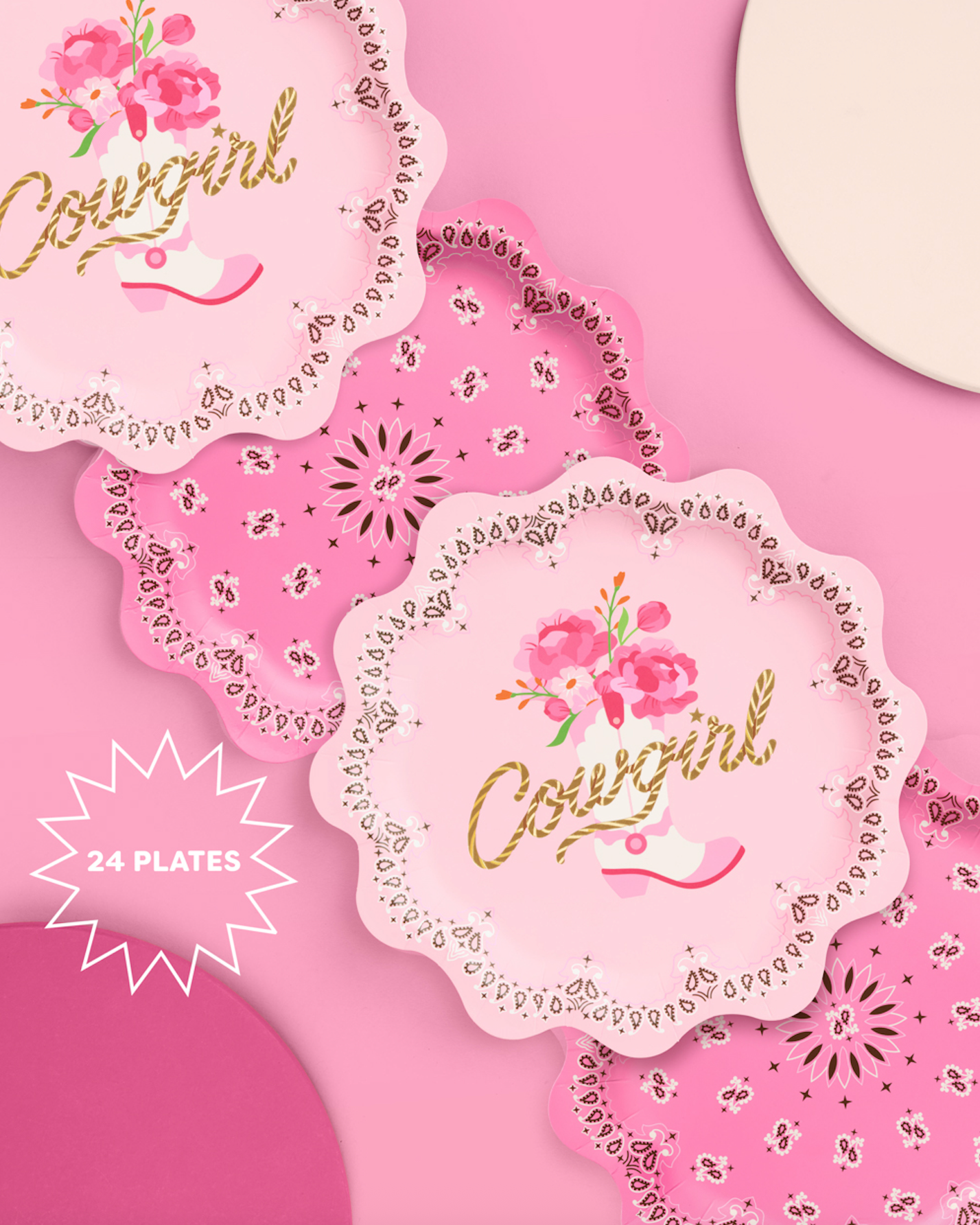 Cowgirl Party Plates