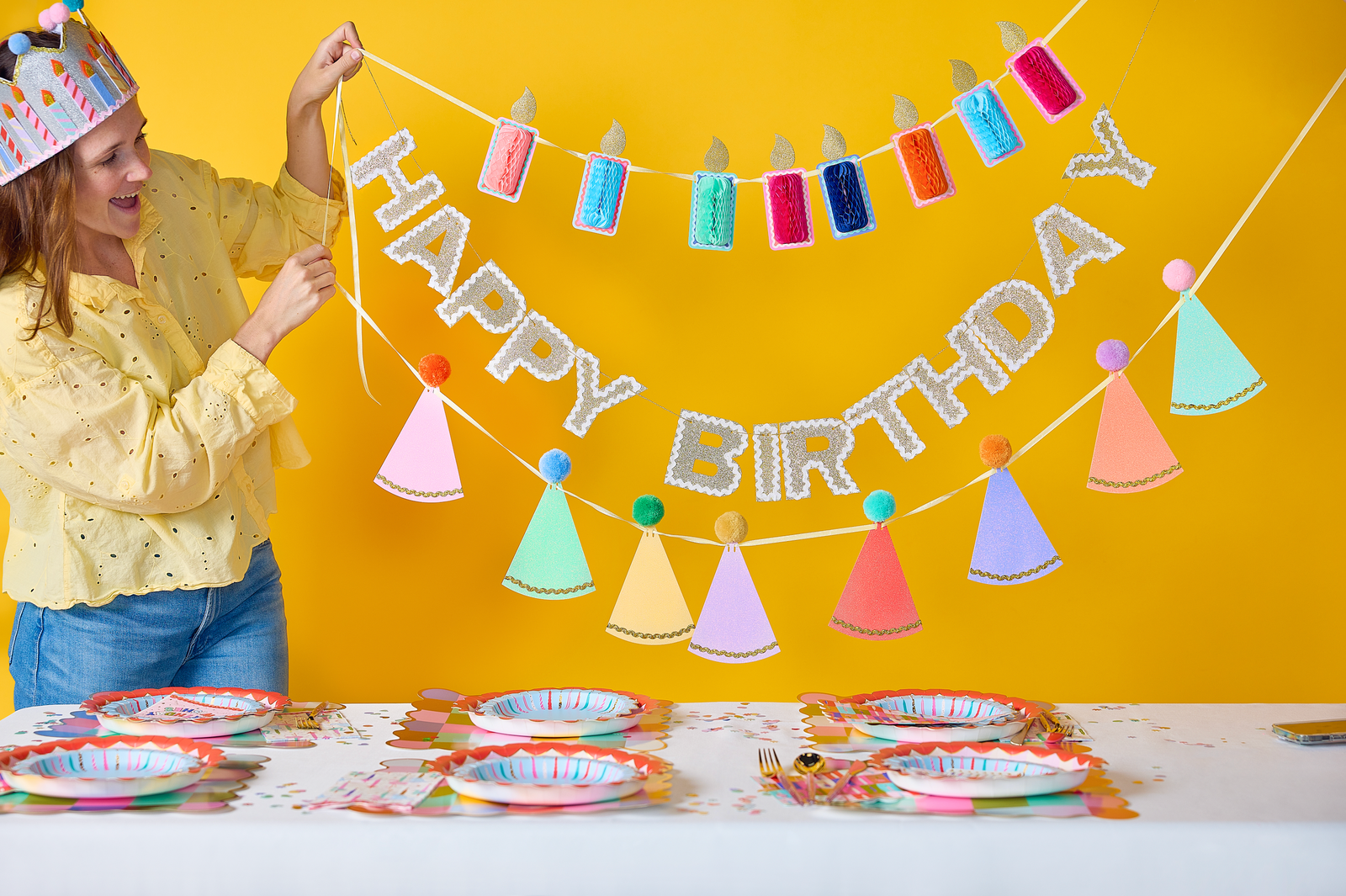 Make A Wish Honeycomb Candle Banner