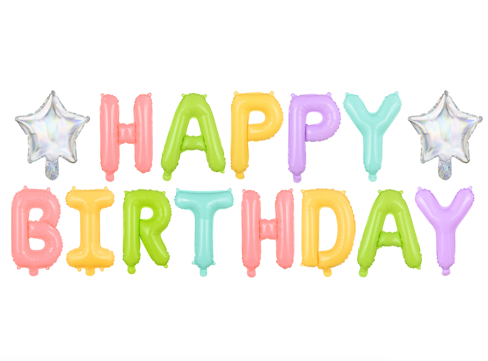 Neon Pastel Happy Birthday Balloons