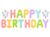 Neon Pastel Happy Birthday Balloons