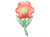 Coral Pink Stemmed Flower Foil Balloon