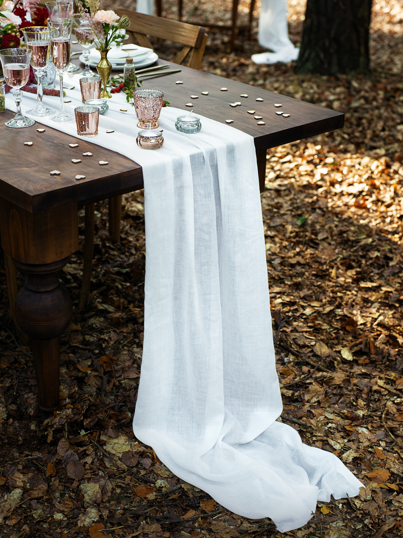 Light Cream Muslin Table Runner