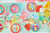 Rainbow Ric Rac Dessert Plates