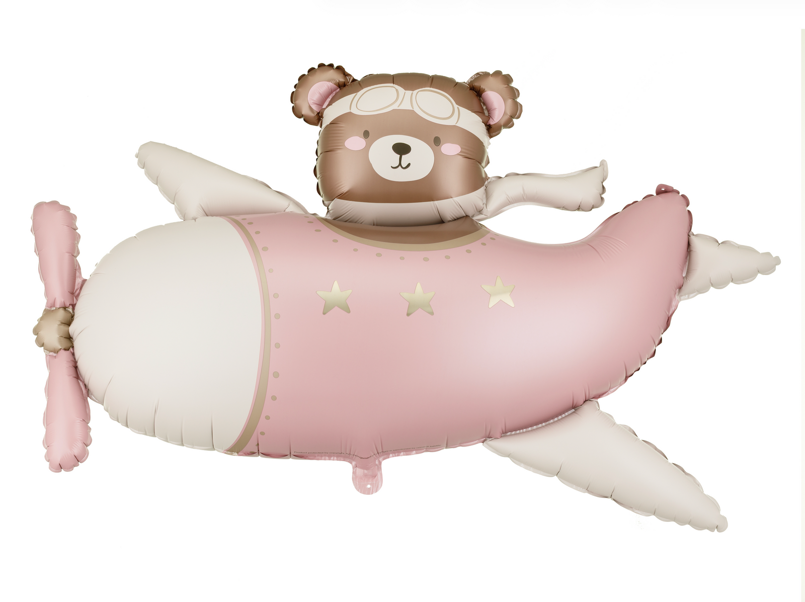 Bear in Pink Airplane Foil Balloon