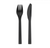 Black Plastic Cutlery Set