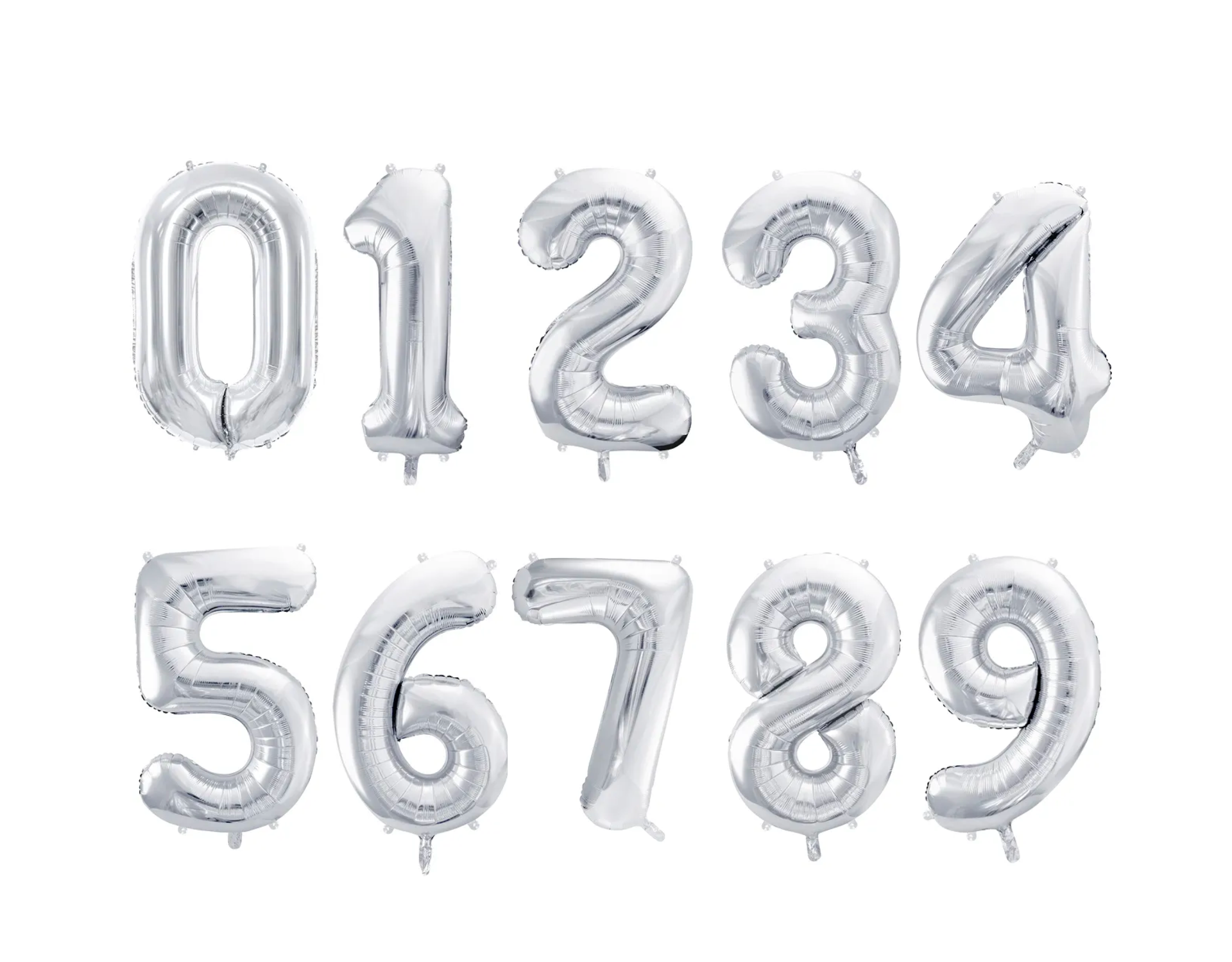 Metallic Silver Foil Balloon Number