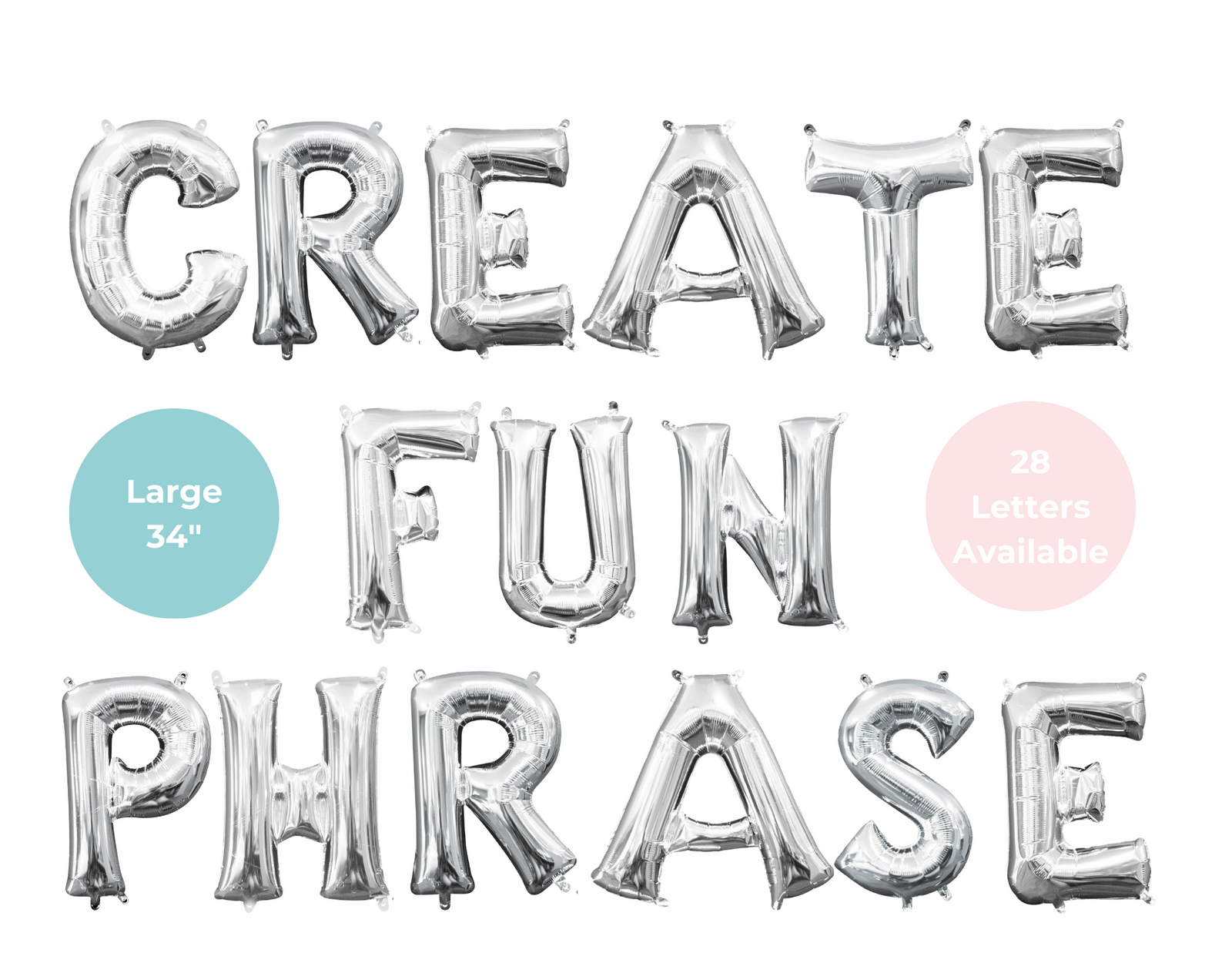 Metallic Silver Foil Balloon Letter