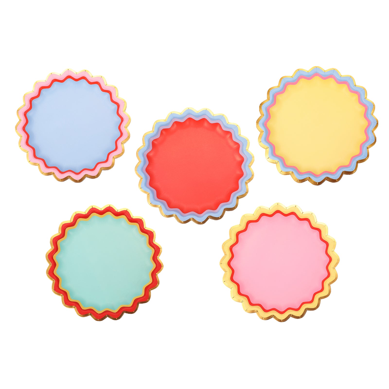 Rainbow Ric Rac Dessert Plates