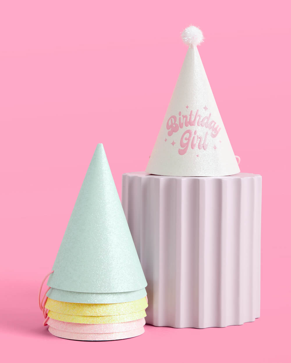 Pastel Birthday Girl Party Hat Set
