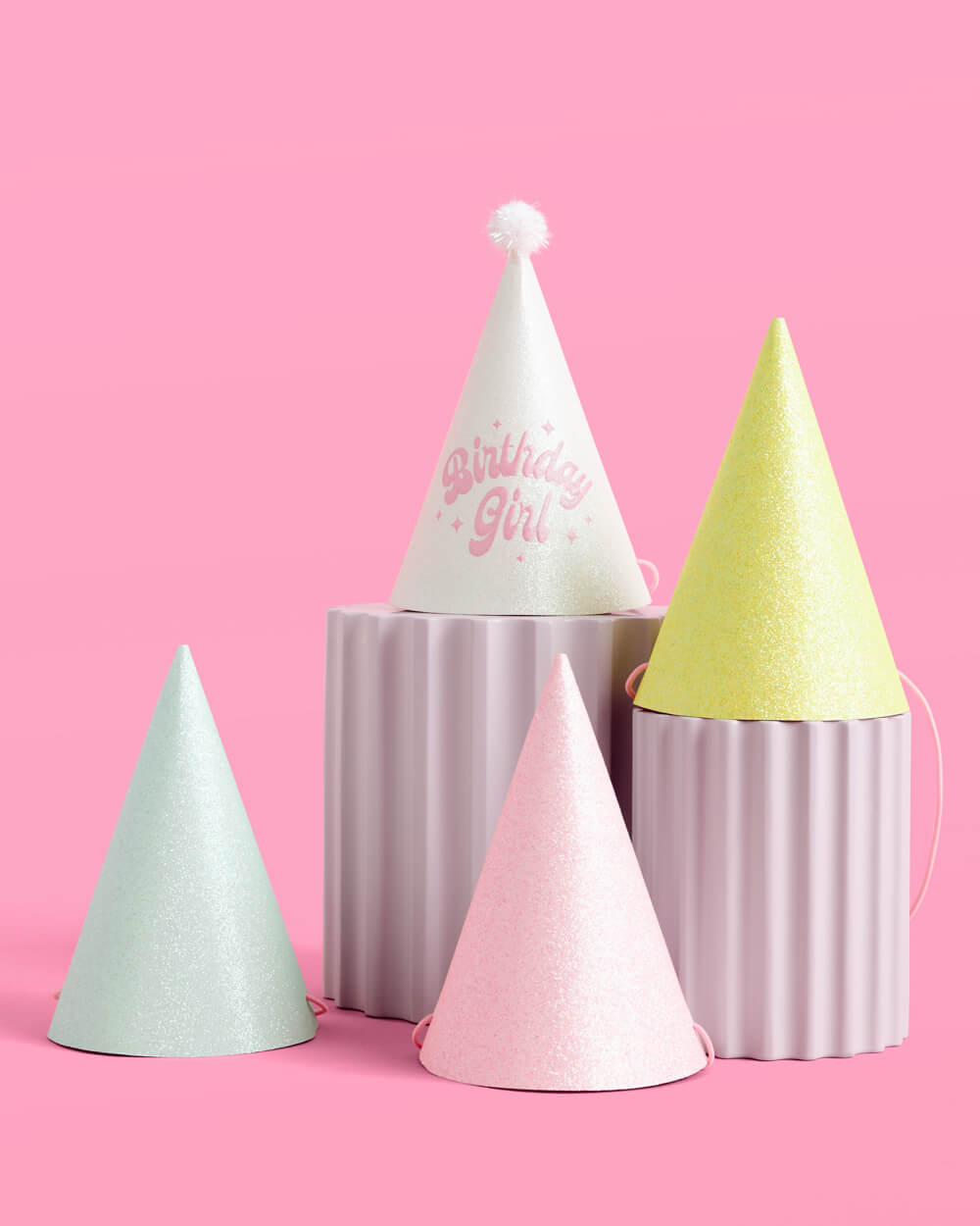 Pastel Birthday Girl Party Hat Set