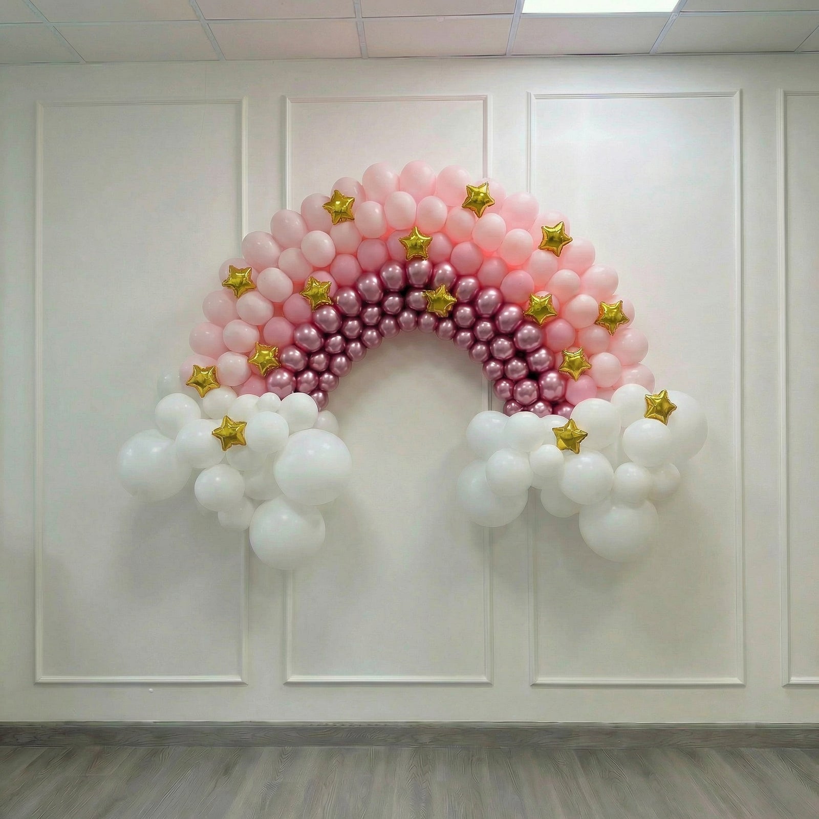 Pink Rainbow Balloon Arch