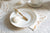 White & Gold Ornate Scalloped Napkins