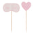 Pink Eye Mask & Heart Pamper Party Cupcake Toppers