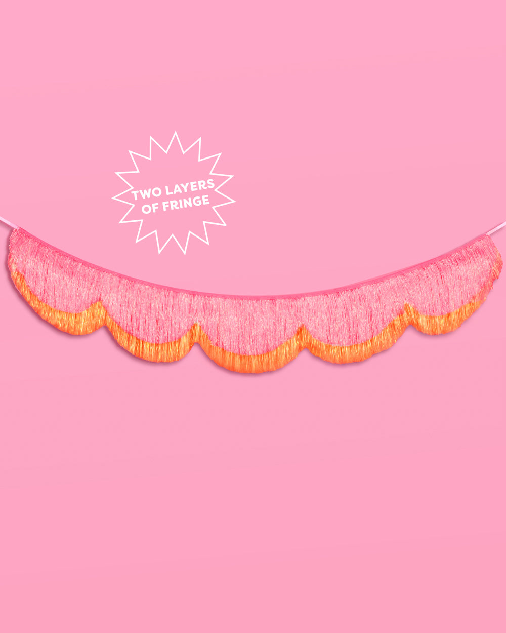 Pink Orange Scallop Fringe Banner