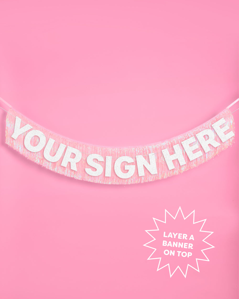 Pretty in Pink Fringe Banner