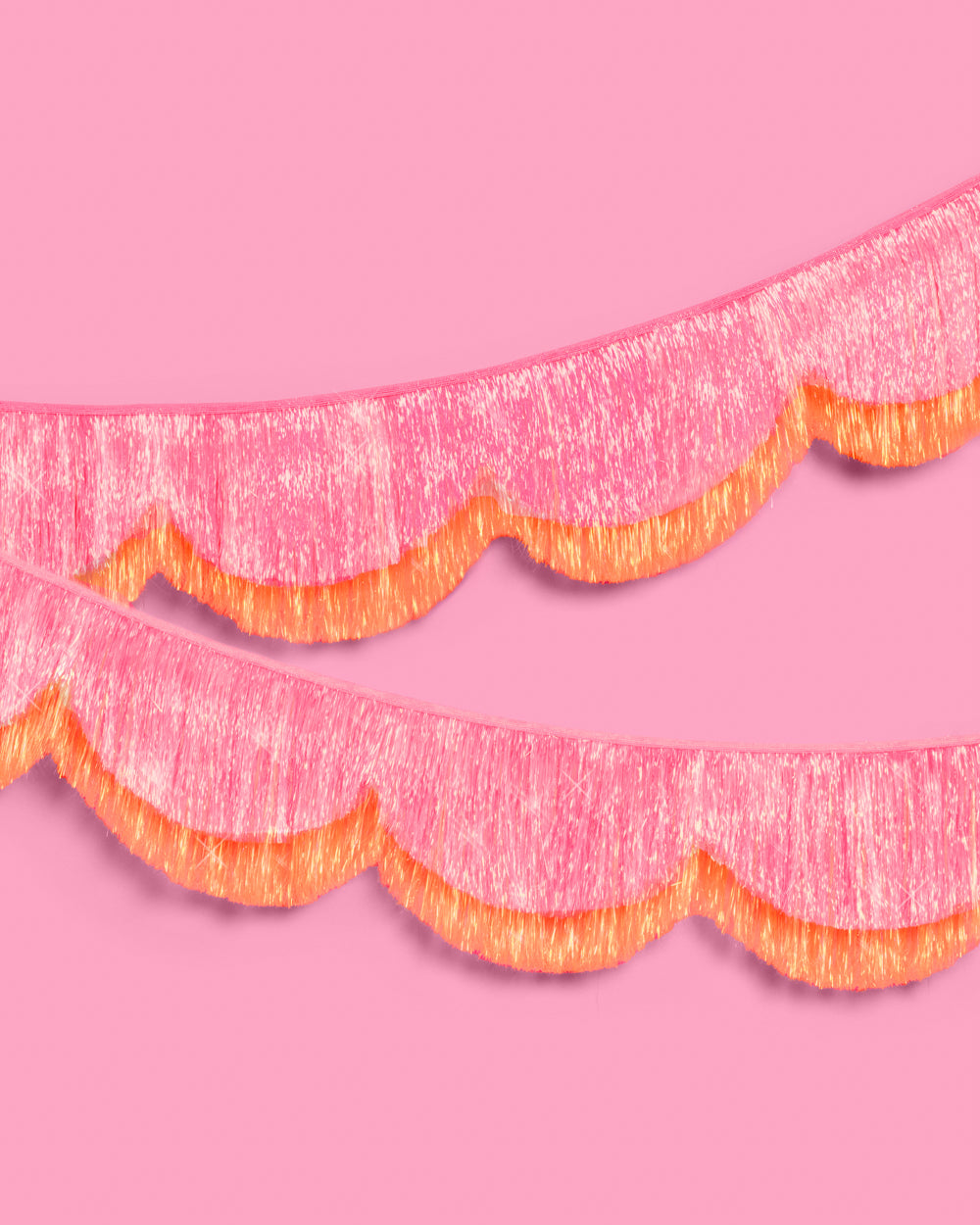 Pink Orange Scallop Fringe Banner