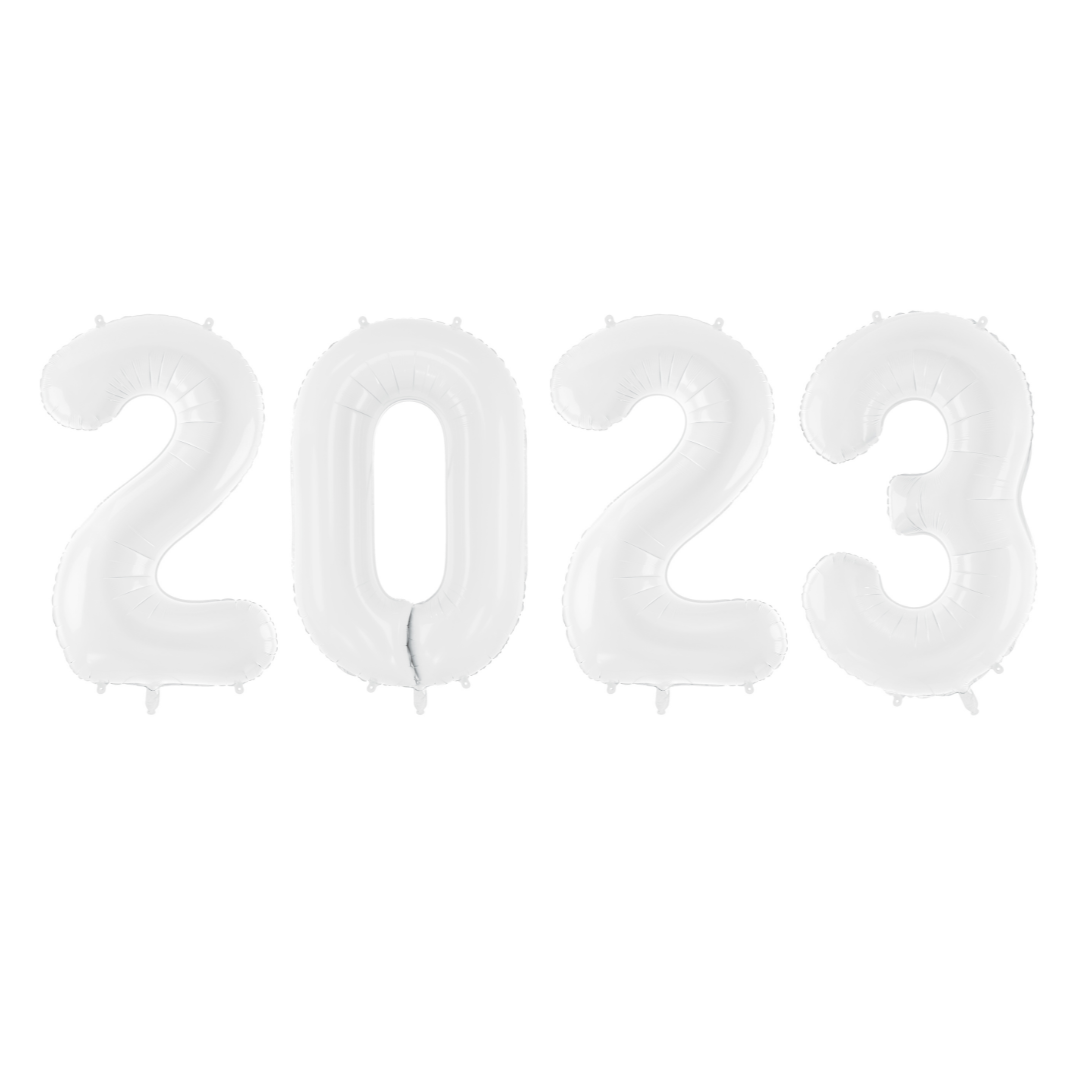 2023 White Foil Balloon Set