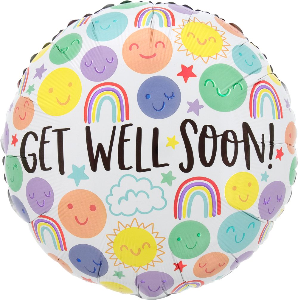 Get Well Happy Doodles Foil Balloon