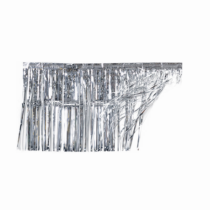 Metallic Silver Foil Fringe