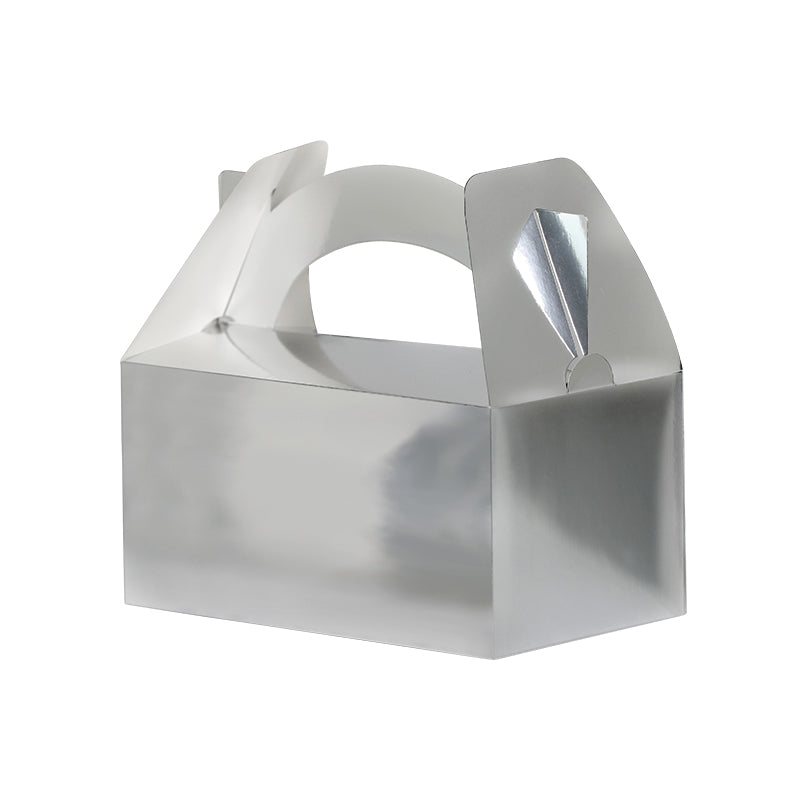 Metallic Silver Lunch Favor Boxes